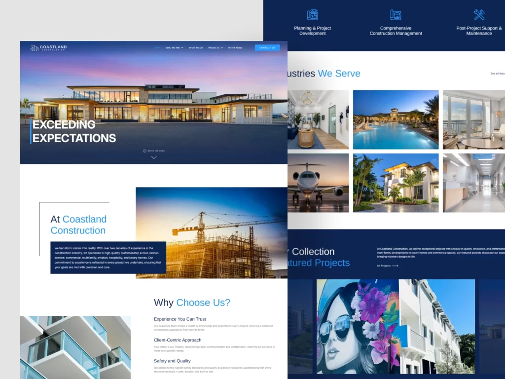 Coastland Construction marketing design by Creative Mindworks