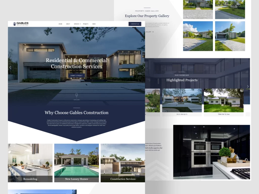 Gables Construction marketing design by Creative Mindworks