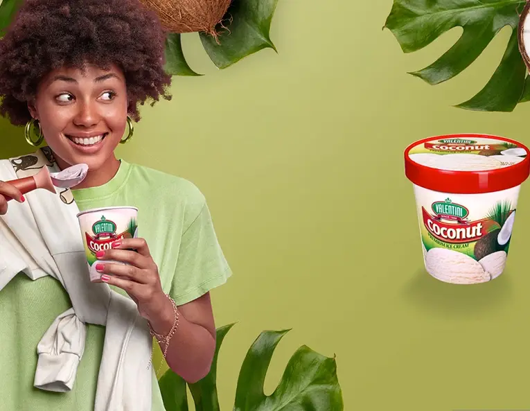 Valentini Ice Cream coconut ice cream campaign photography and packaging by Creative Mindworks