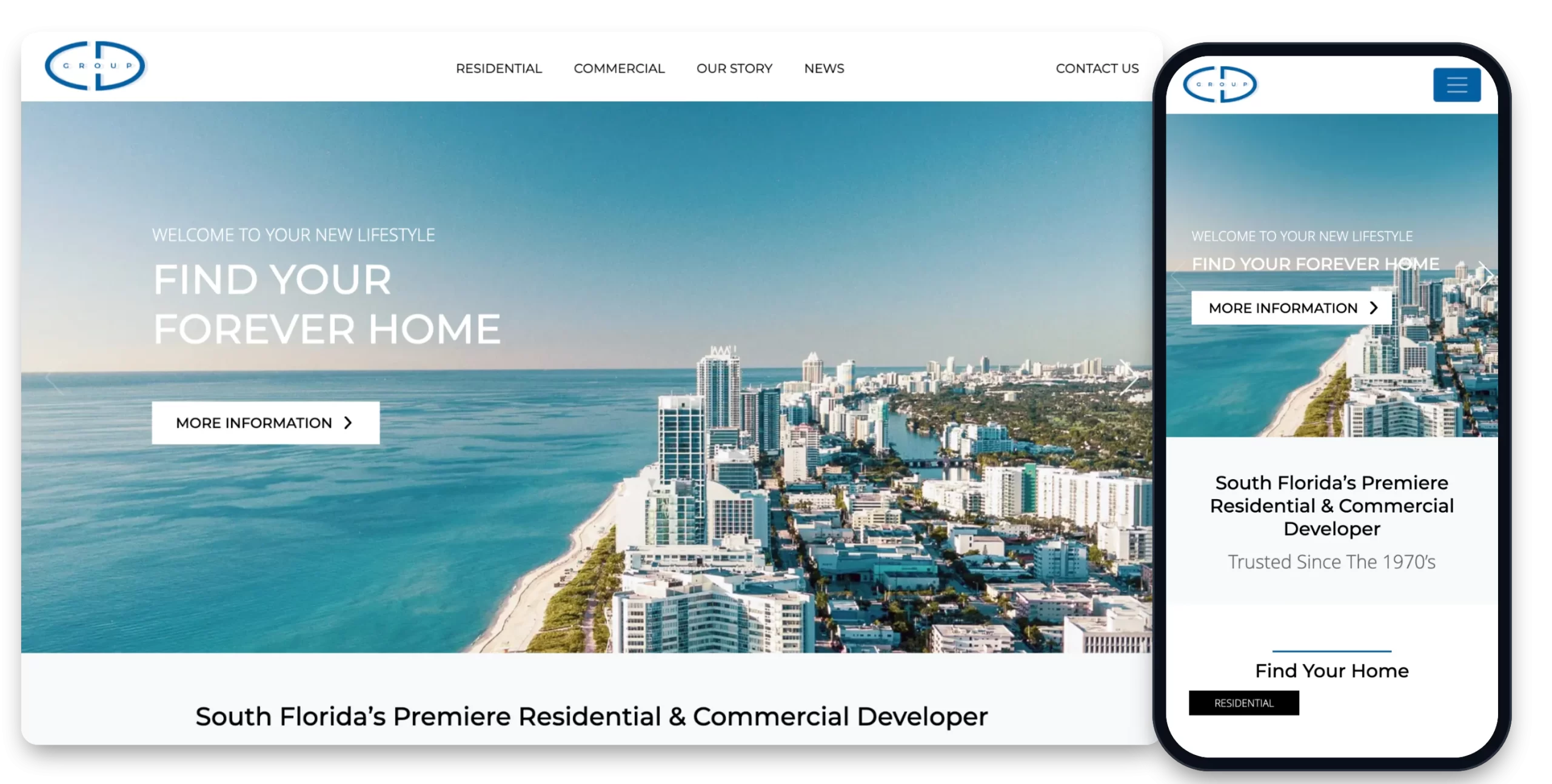 CD Development website shown on desktop and mobile, designed and developed by Creative Mindworks