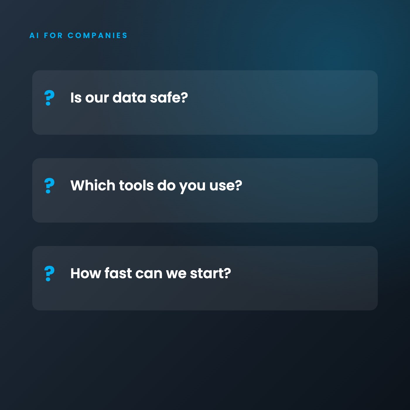 Common questions about AI for companies