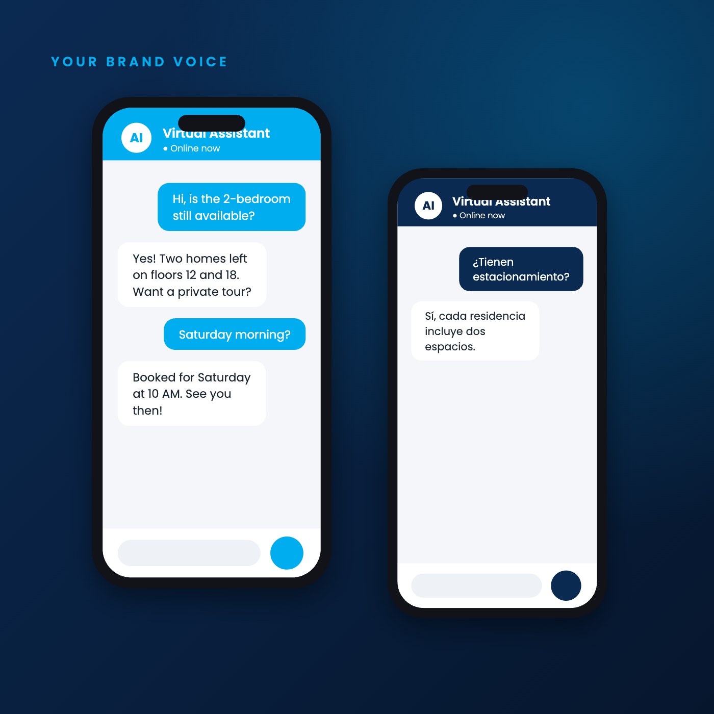 Bilingual AI chatbot conversations on phones