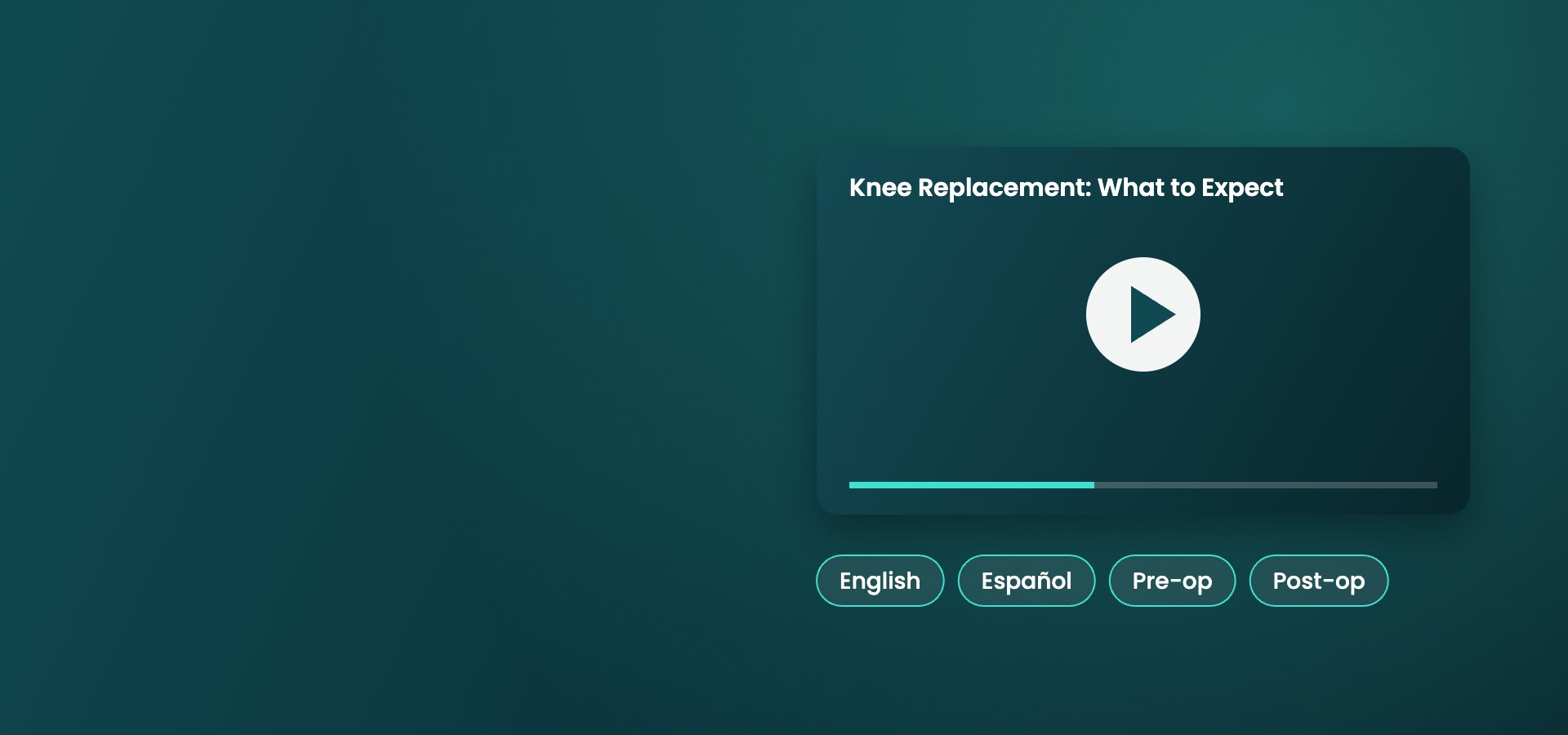 Patient education video player in English and Spanish