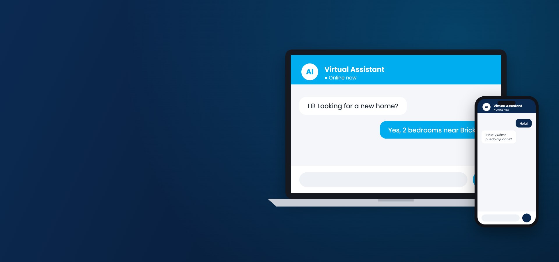 AI chatbot on laptop and phone