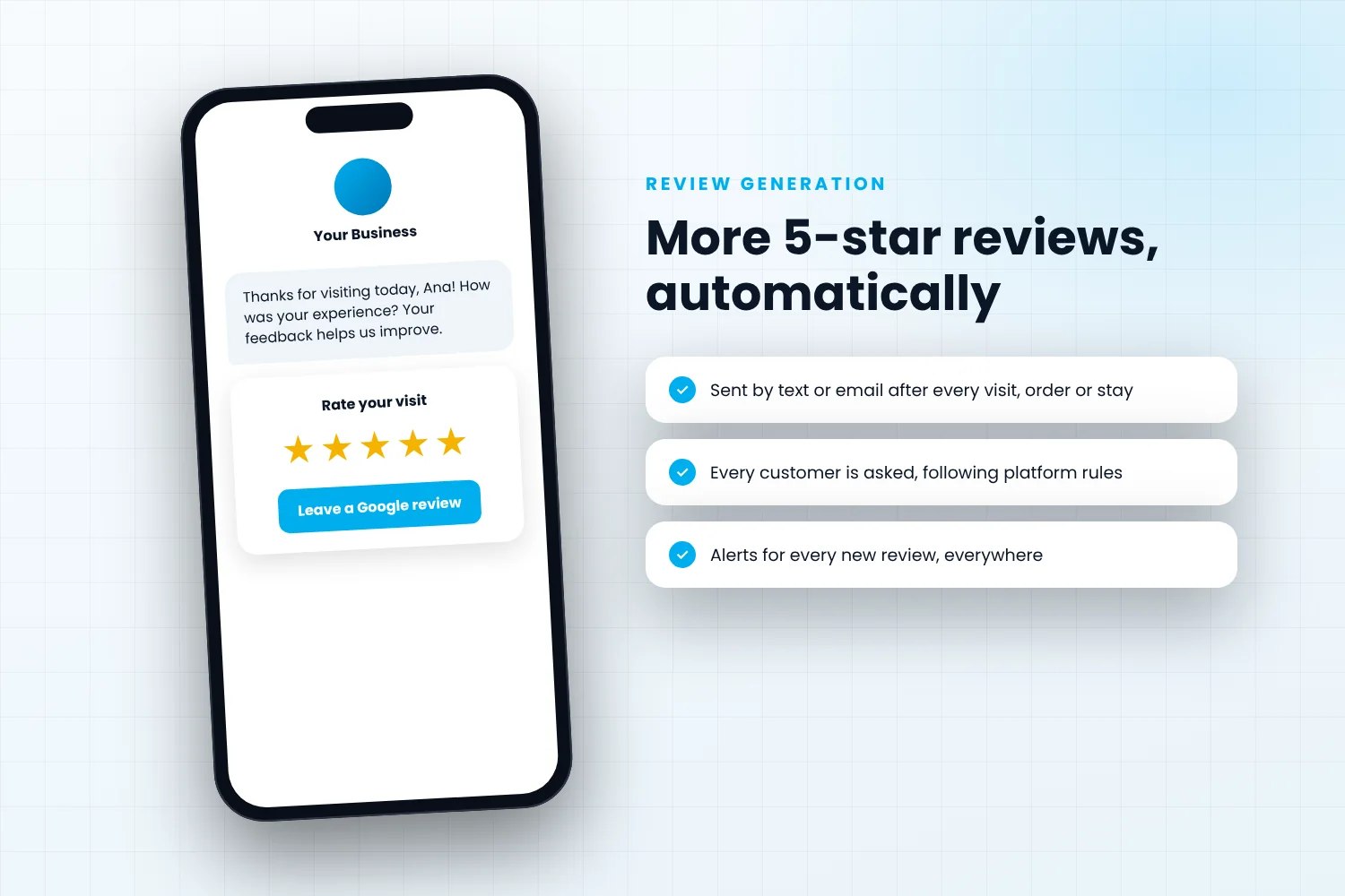 Automated review request text message
