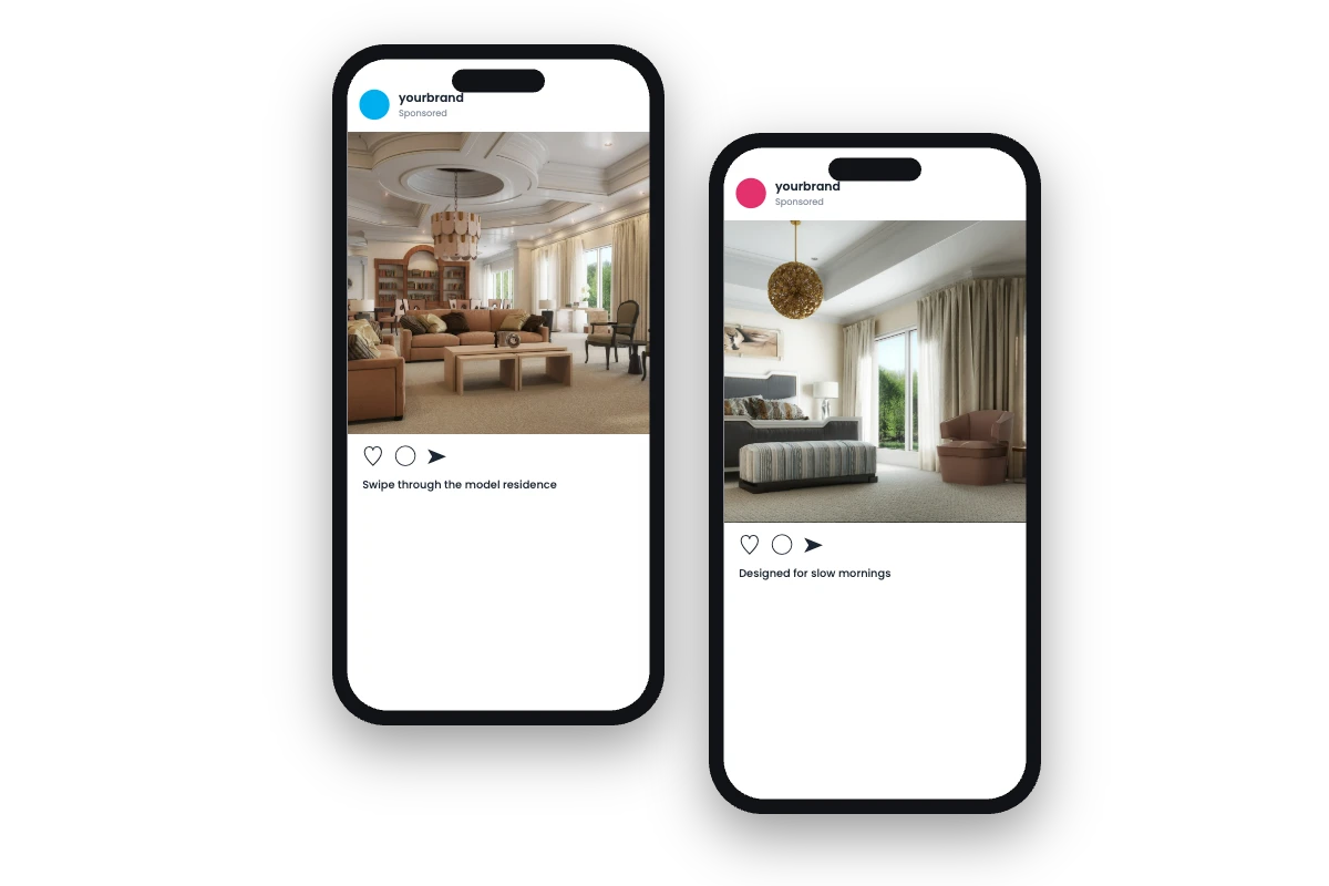 Social media posts on two phones