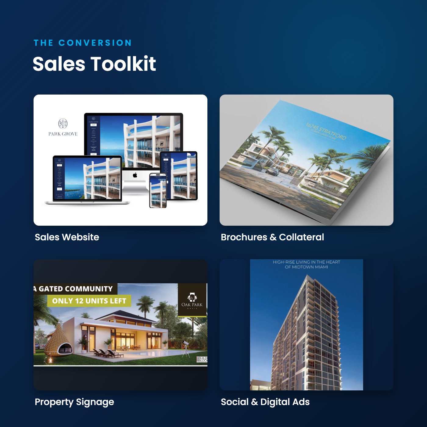 Condo conversion sales toolkit: sales website, brochures, property signage and social ads
