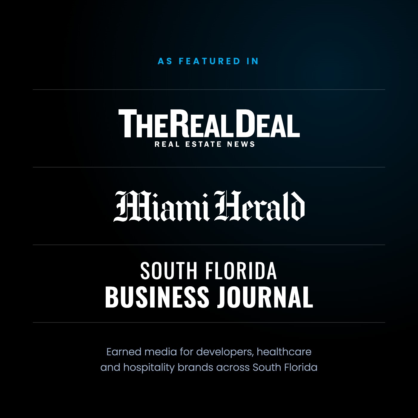 Creative Mindworks clients featured in The Real Deal, Miami Herald and South Florida Business Journal