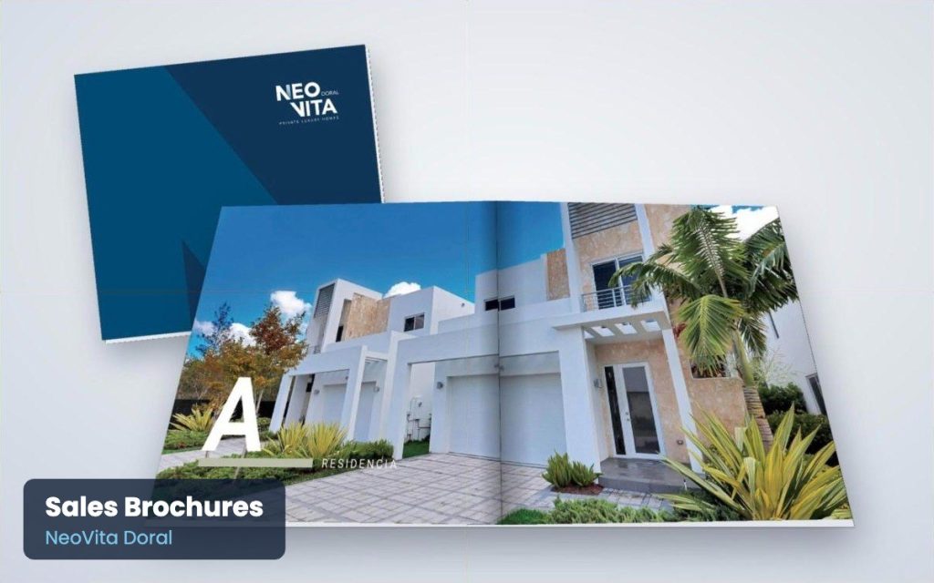 NeoVita Doral sales brochure cover and interior spread